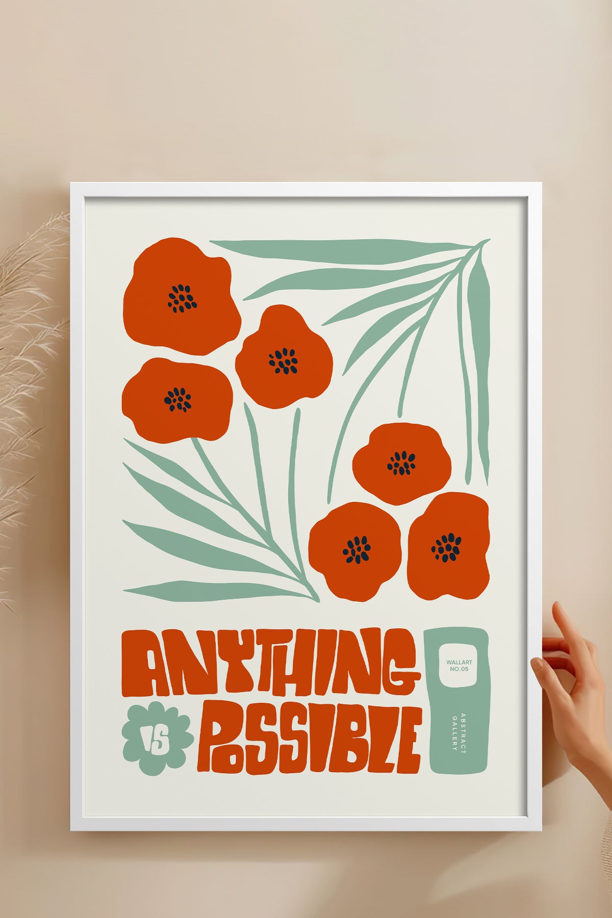 HOMEPACK Ahşap Çerçeveli Tablo Çerçeveli Poster Sanatsal Modern Duvar Dekoru FLOWER-230