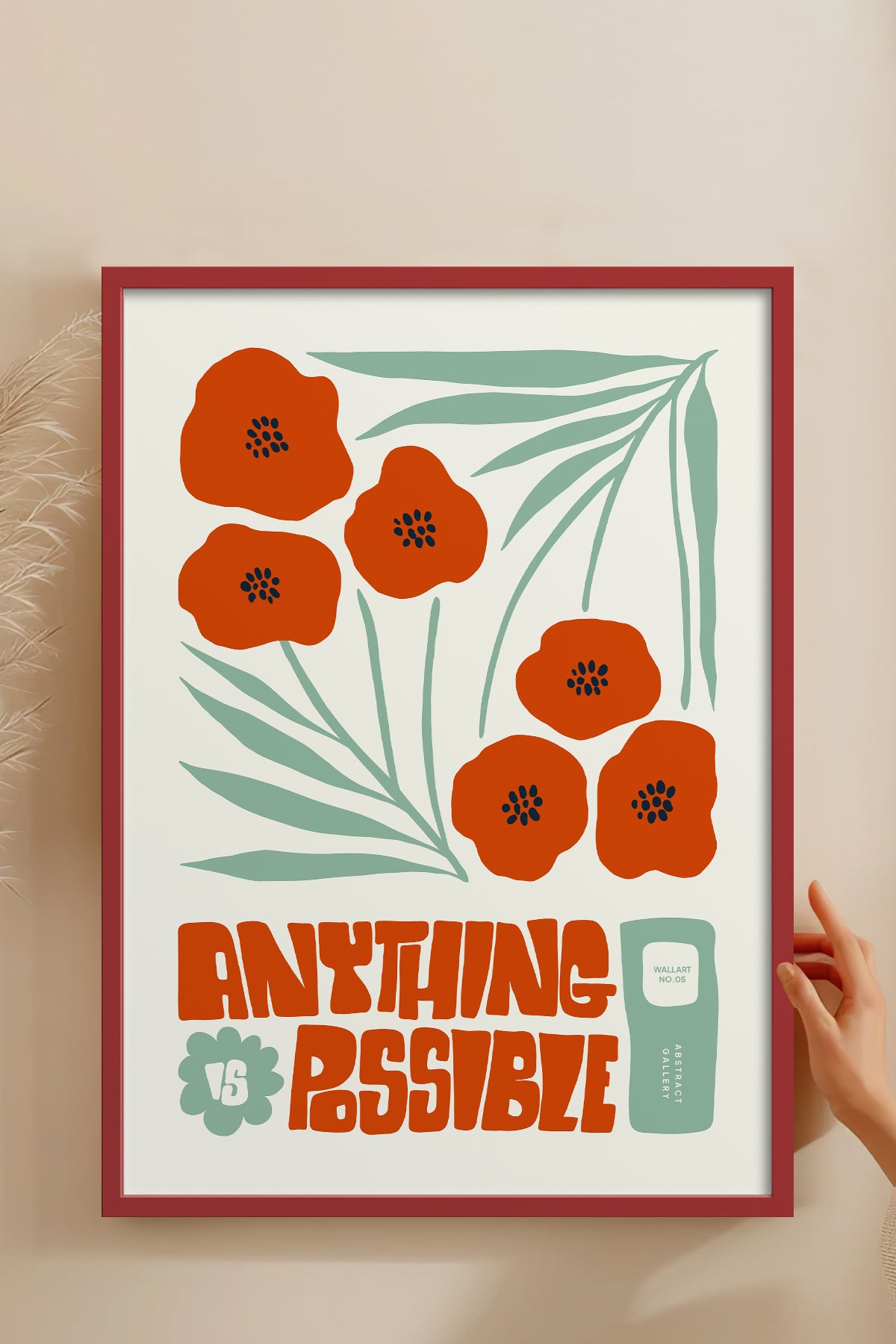 HOMEPACK Ahşap Çerçeveli Tablo Çerçeveli Poster Sanatsal Modern Duvar Dekoru FLOWER-230