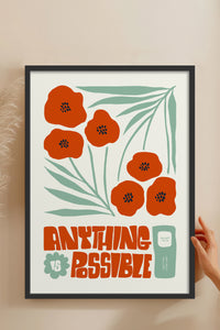 HOMEPACK Ahşap Çerçeveli Tablo Çerçeveli Poster Sanatsal Modern Duvar Dekoru FLOWER-230