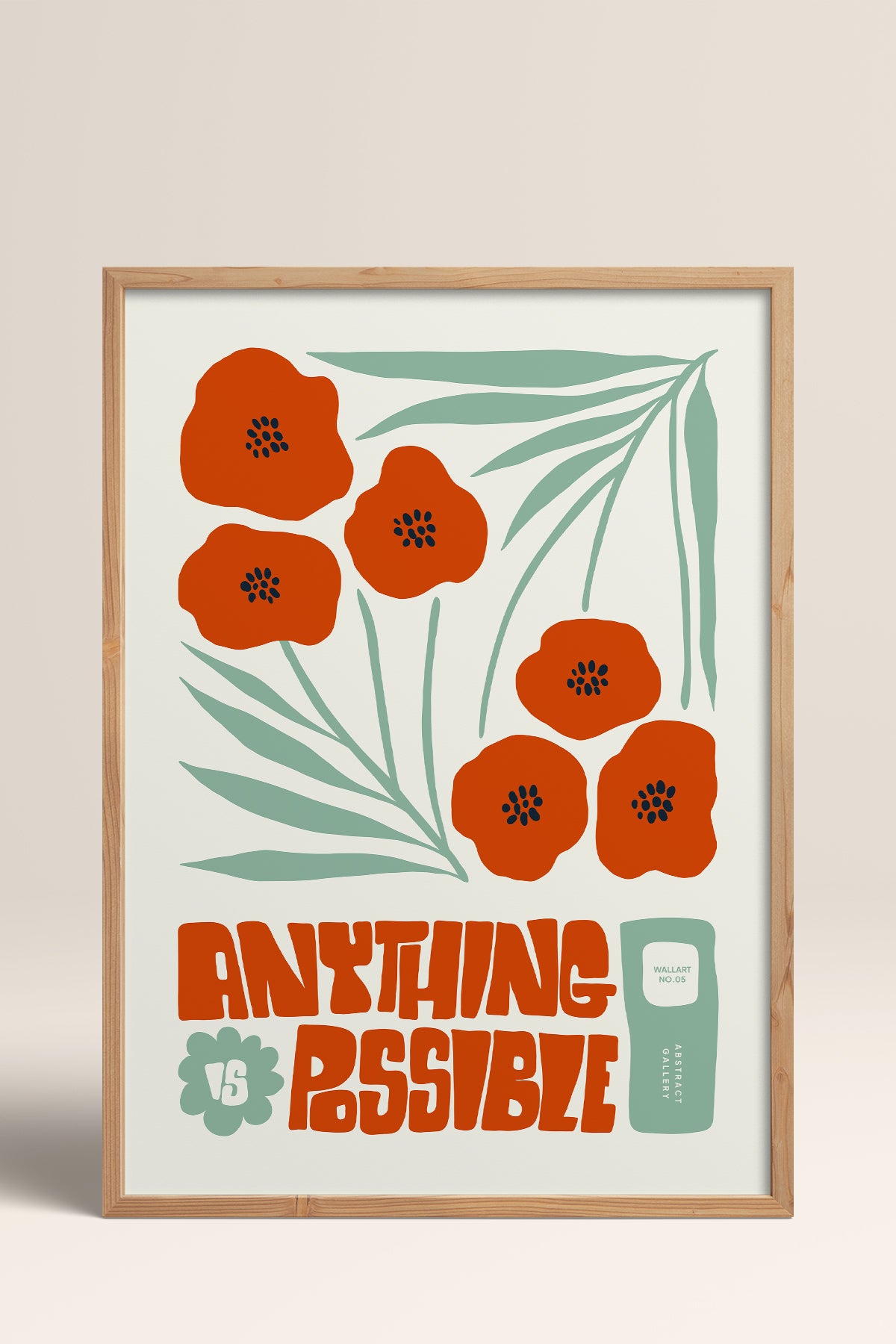 HOMEPACK Ahşap Çerçeveli Tablo Çerçeveli Poster Sanatsal Modern Duvar Dekoru FLOWER-230