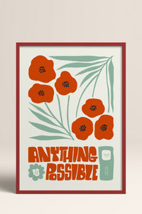HOMEPACK Ahşap Çerçeveli Tablo Çerçeveli Poster Sanatsal Modern Duvar Dekoru FLOWER-230