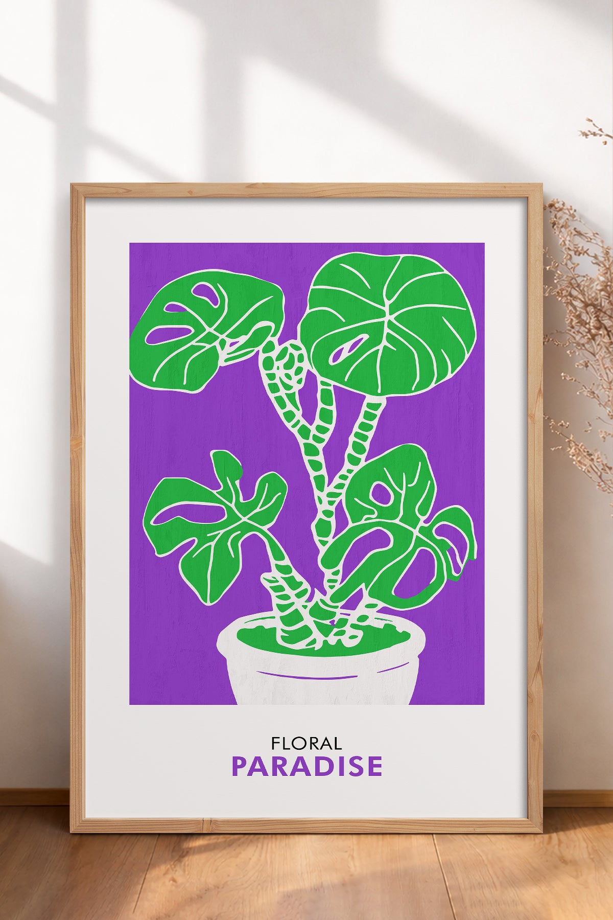 HOMEPACK Ahşap Çerçeveli Tablo Çerçeveli Poster Sanatsal Modern Duvar Dekoru FLOWER-232