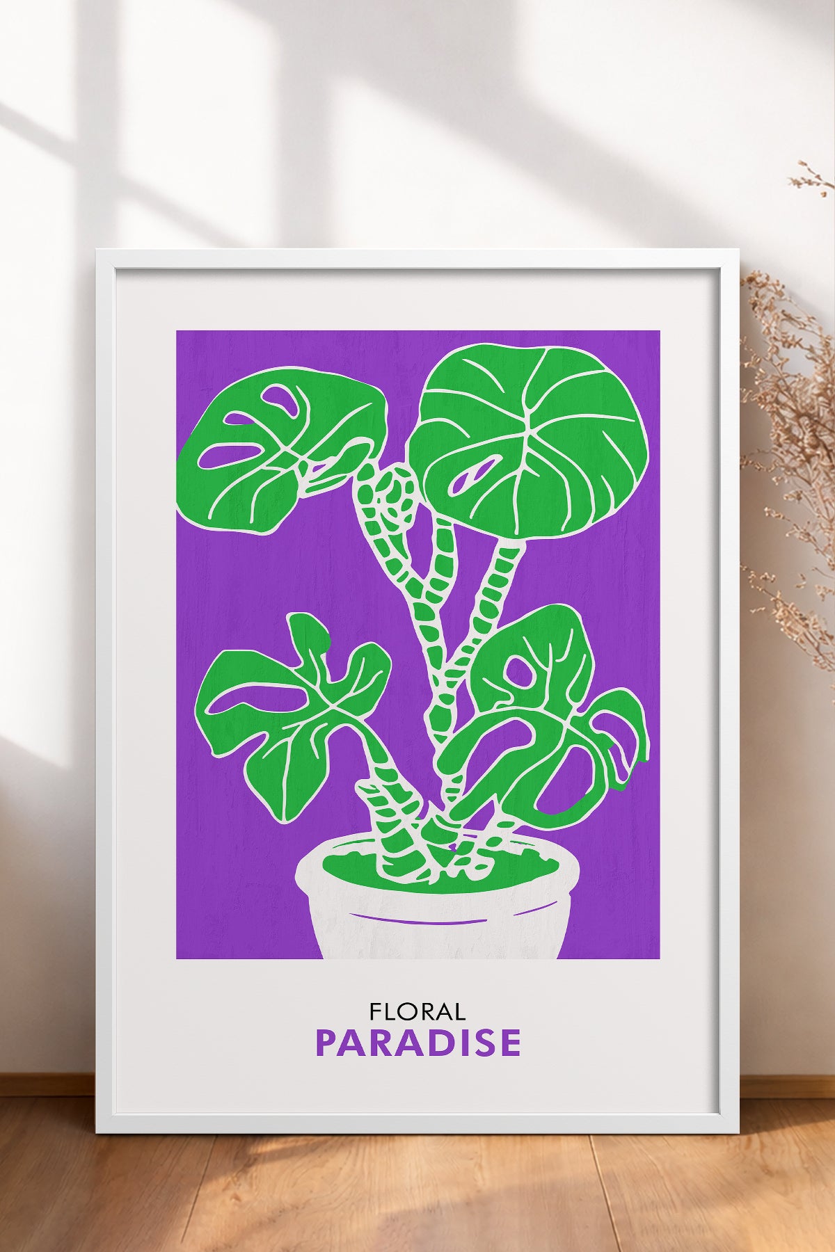 HOMEPACK Ahşap Çerçeveli Tablo Çerçeveli Poster Sanatsal Modern Duvar Dekoru FLOWER-232