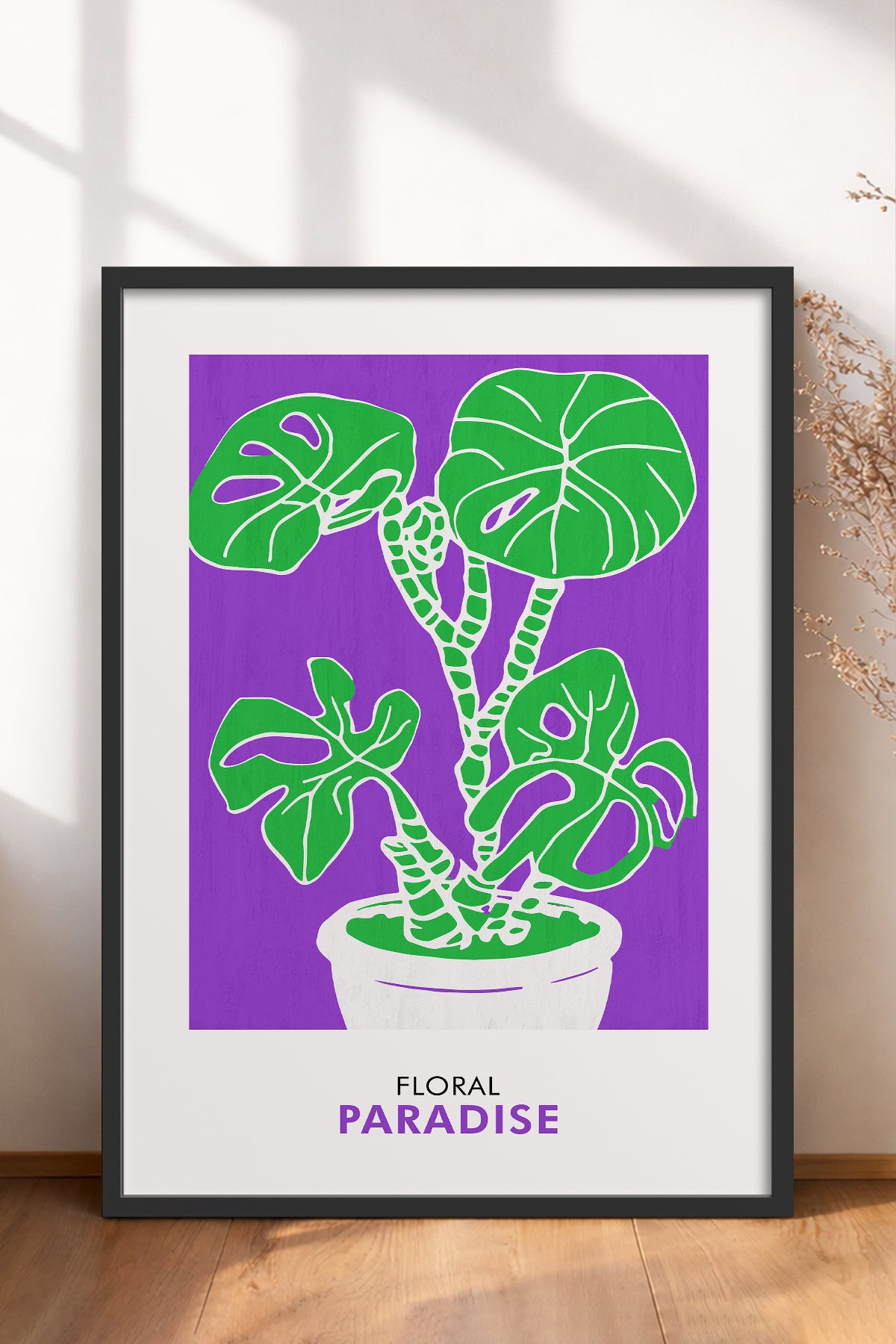HOMEPACK Ahşap Çerçeveli Tablo Çerçeveli Poster Sanatsal Modern Duvar Dekoru FLOWER-232