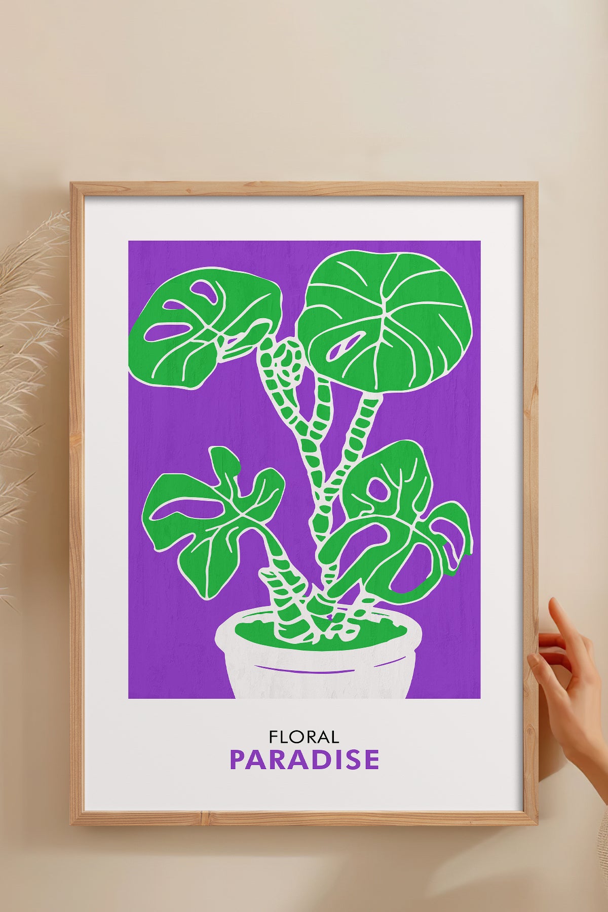HOMEPACK Ahşap Çerçeveli Tablo Çerçeveli Poster Sanatsal Modern Duvar Dekoru FLOWER-232
