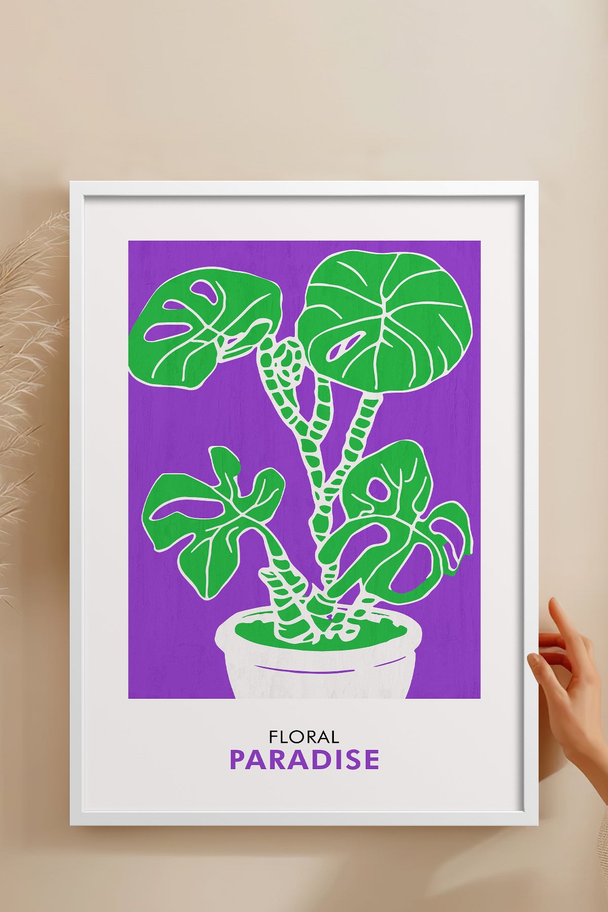 HOMEPACK Ahşap Çerçeveli Tablo Çerçeveli Poster Sanatsal Modern Duvar Dekoru FLOWER-232