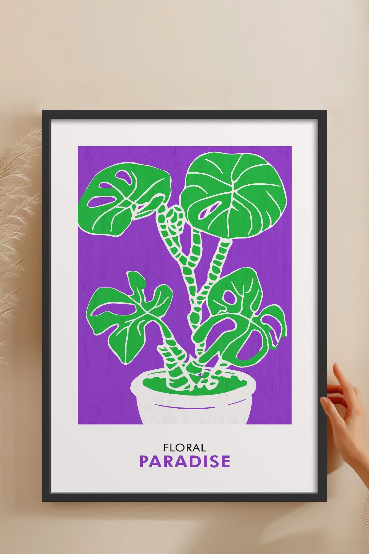 HOMEPACK Ahşap Çerçeveli Tablo Çerçeveli Poster Sanatsal Modern Duvar Dekoru FLOWER-232