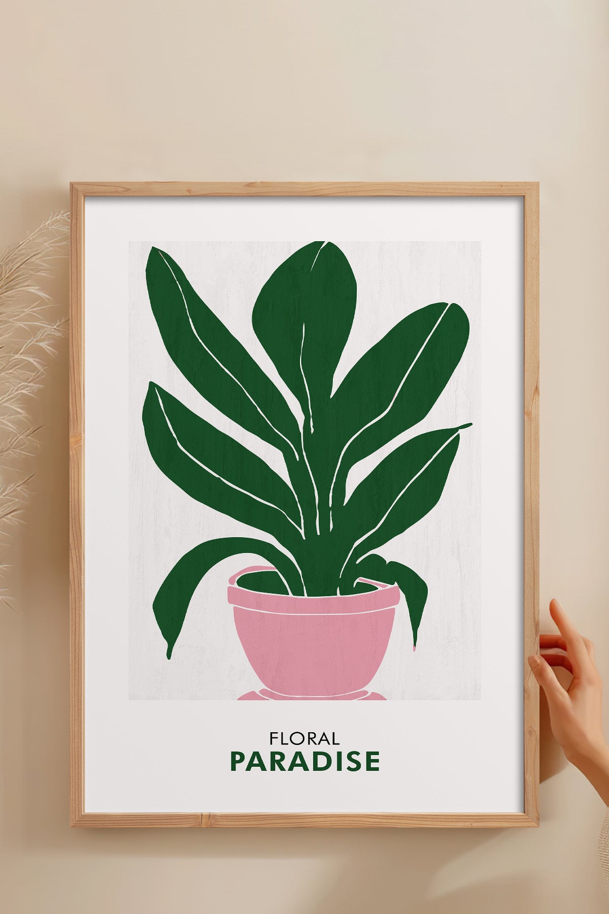 HOMEPACK Ahşap Çerçeveli Tablo Çerçeveli Poster Sanatsal Modern Duvar Dekoru FLOWER-236