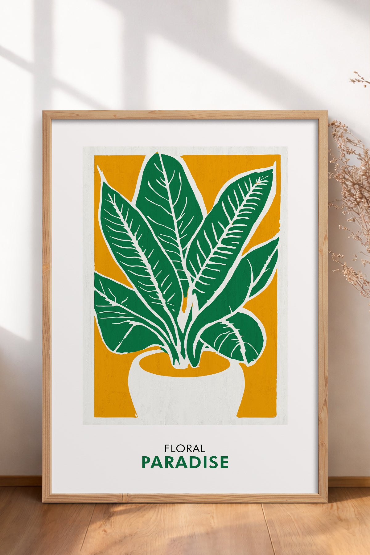 HOMEPACK Ahşap Çerçeveli Tablo Çerçeveli Poster Sanatsal Modern Duvar Dekoru FLOWER-238