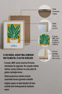 HOMEPACK Ahşap Çerçeveli Tablo Çerçeveli Poster Sanatsal Modern Duvar Dekoru FLOWER-238
