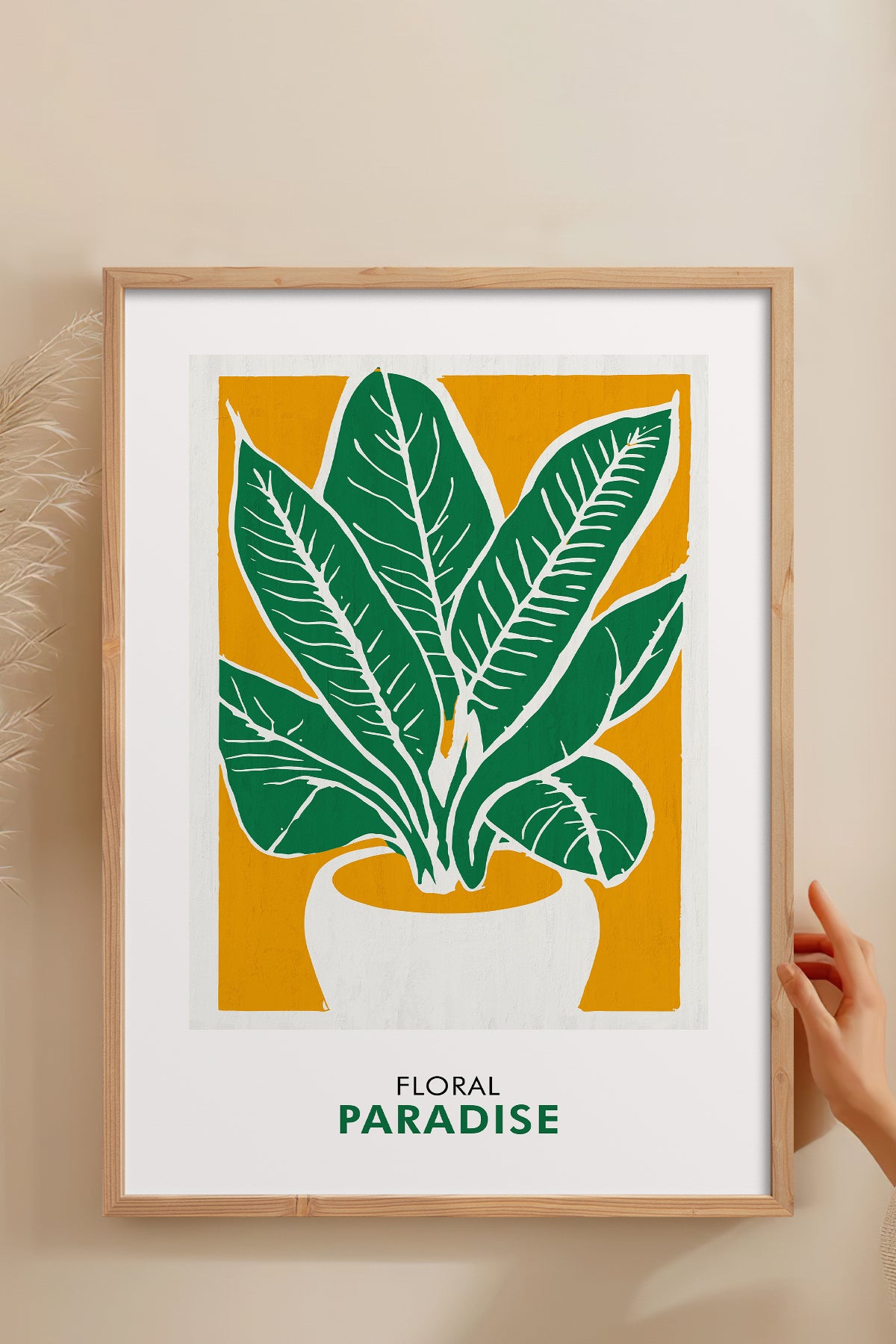 HOMEPACK Ahşap Çerçeveli Tablo Çerçeveli Poster Sanatsal Modern Duvar Dekoru FLOWER-238