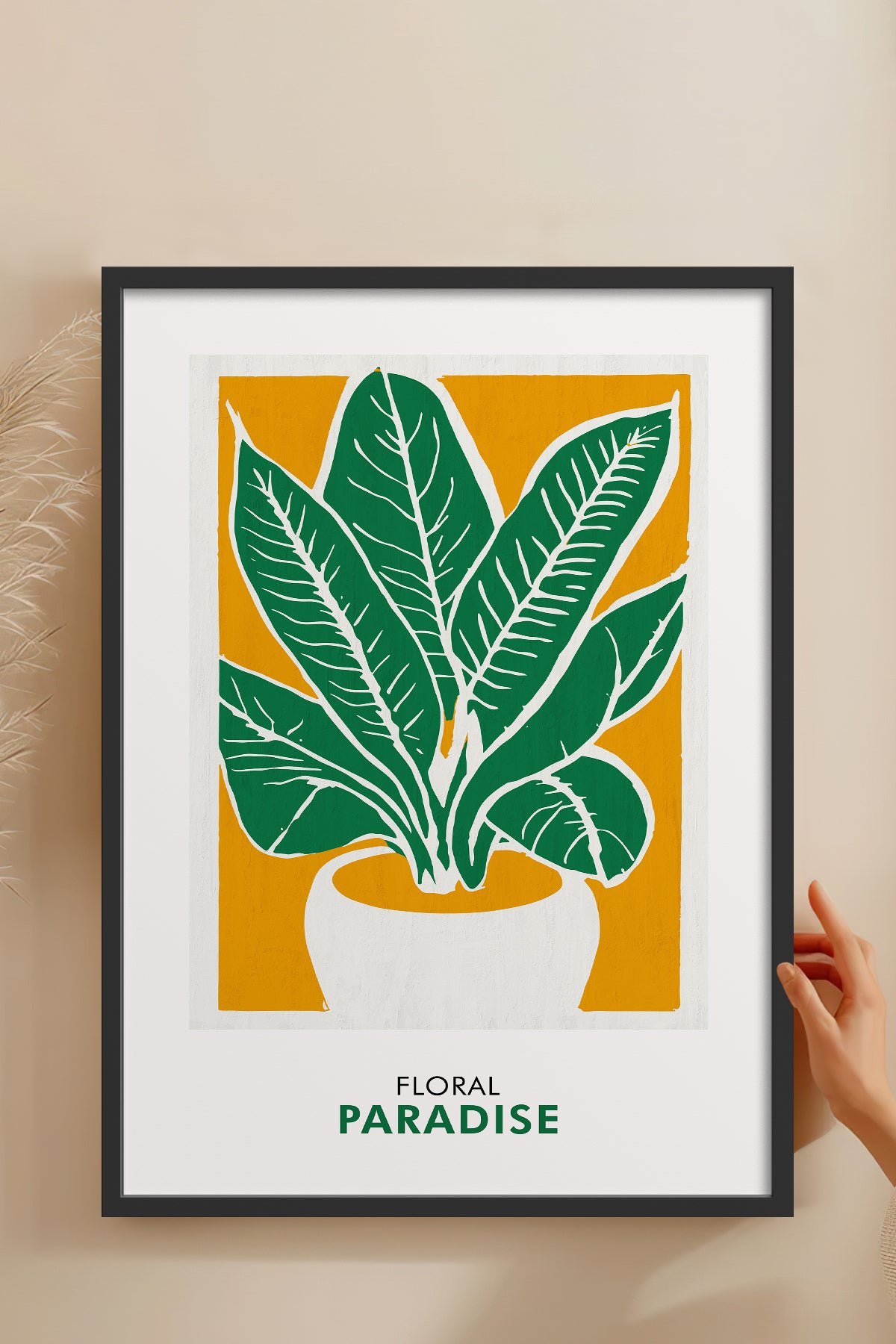 HOMEPACK Ahşap Çerçeveli Tablo Çerçeveli Poster Sanatsal Modern Duvar Dekoru FLOWER-238