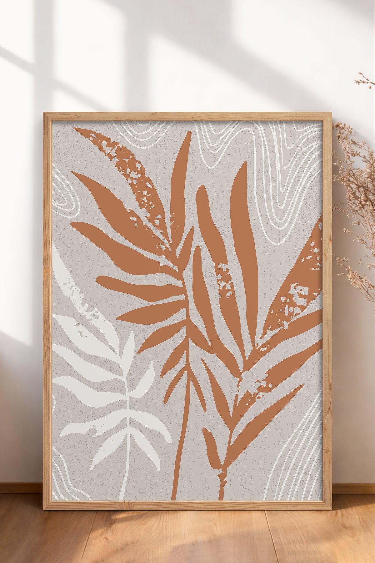 HOMEPACK Ahşap Çerçeveli Tablo Çerçeveli Poster Sanatsal Modern Duvar Dekoru FLOWER-24