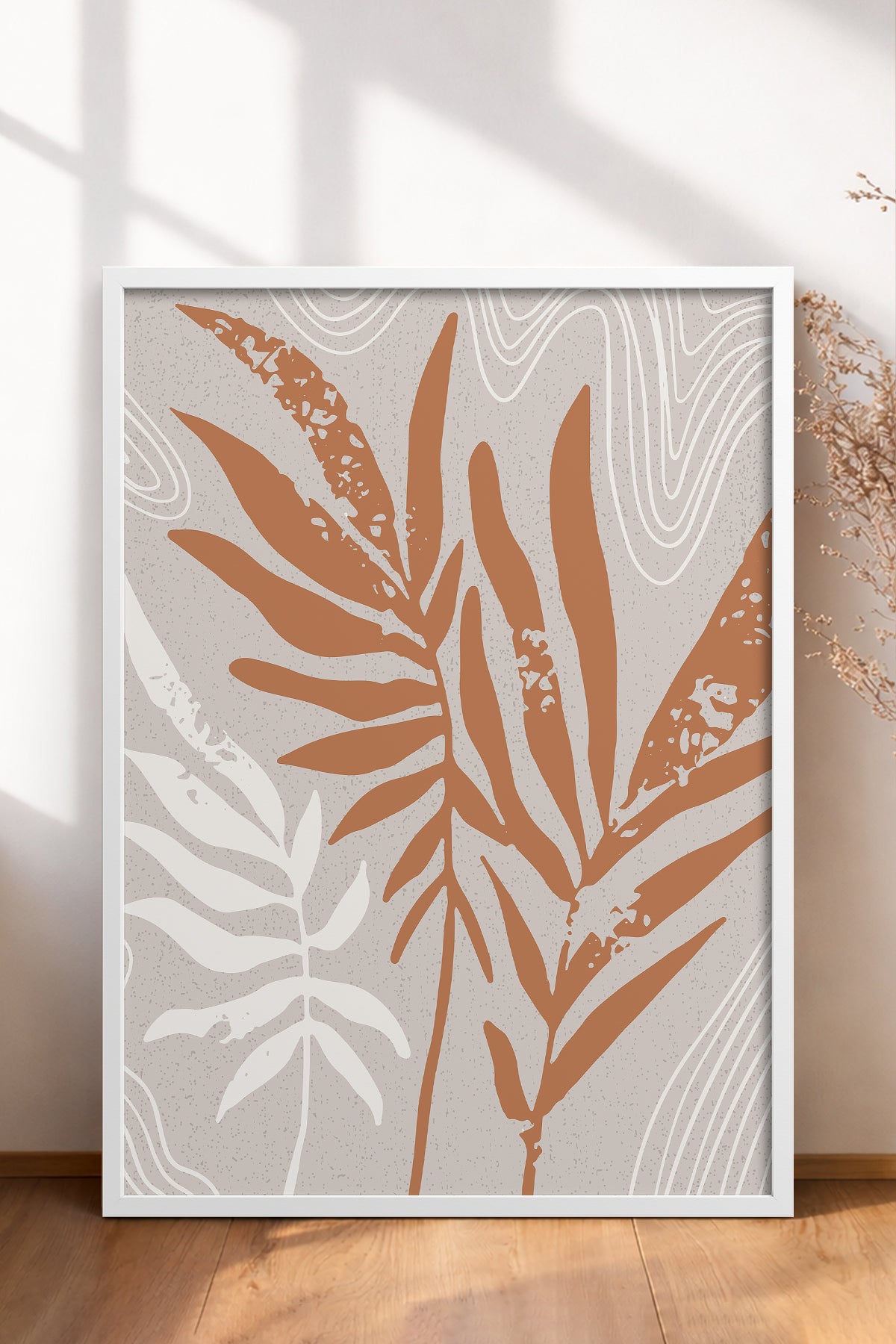 HOMEPACK Ahşap Çerçeveli Tablo Çerçeveli Poster Sanatsal Modern Duvar Dekoru FLOWER-24