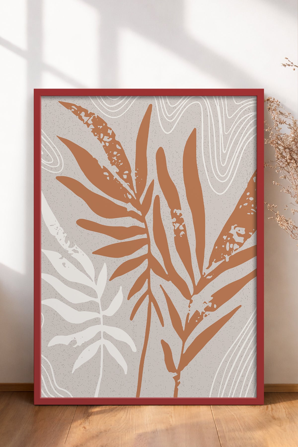 HOMEPACK Ahşap Çerçeveli Tablo Çerçeveli Poster Sanatsal Modern Duvar Dekoru FLOWER-24