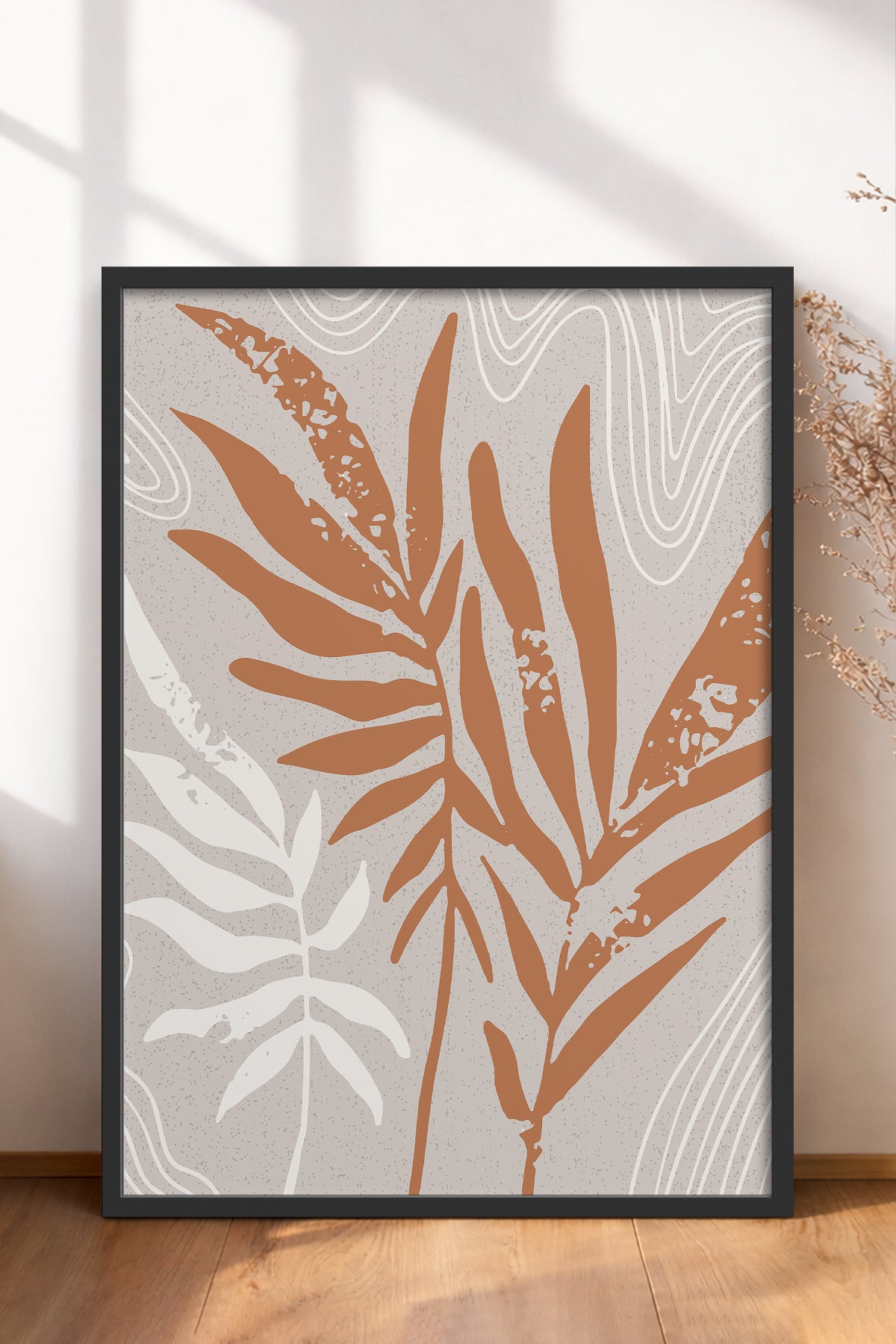 HOMEPACK Ahşap Çerçeveli Tablo Çerçeveli Poster Sanatsal Modern Duvar Dekoru FLOWER-24