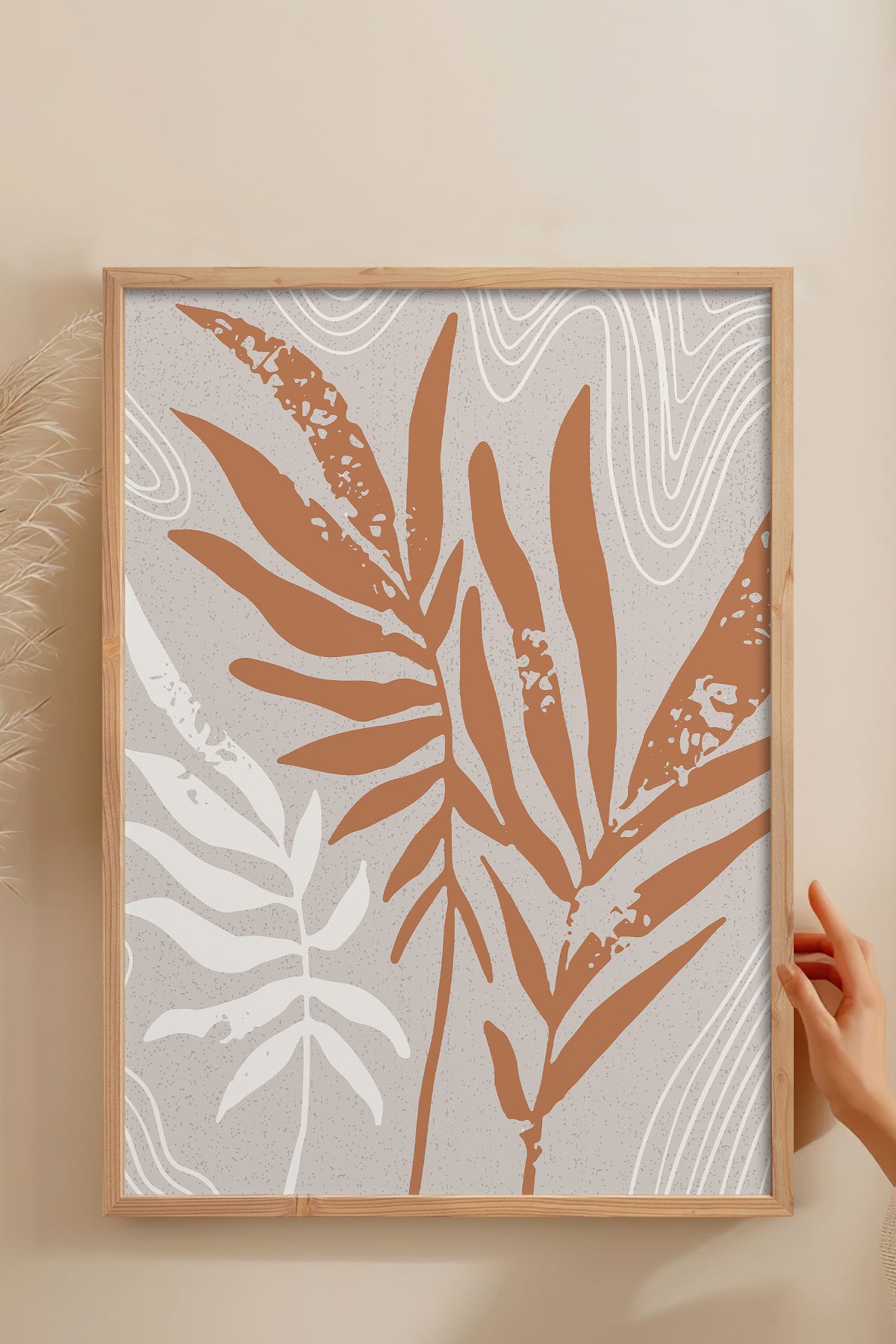 HOMEPACK Ahşap Çerçeveli Tablo Çerçeveli Poster Sanatsal Modern Duvar Dekoru FLOWER-24