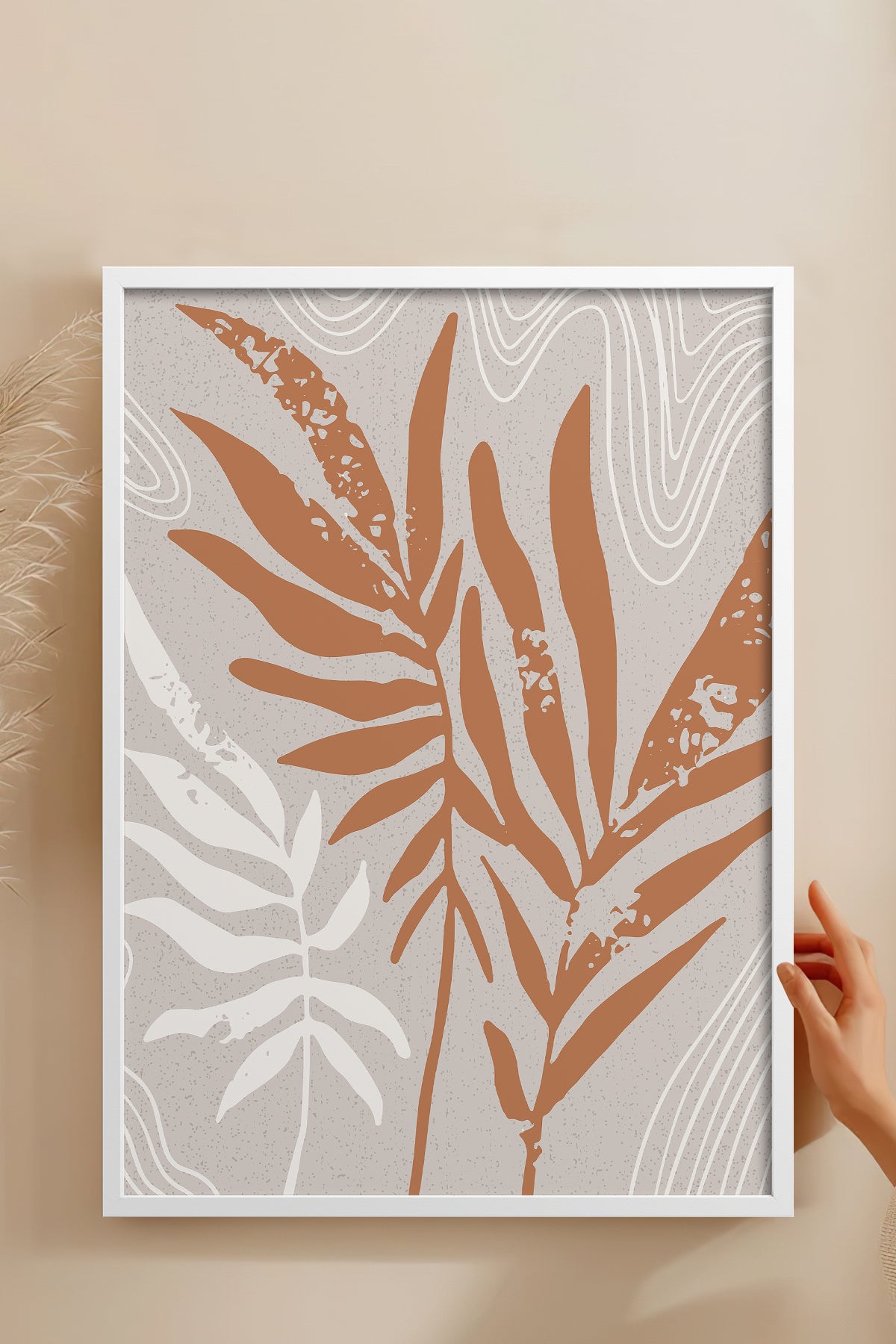 HOMEPACK Ahşap Çerçeveli Tablo Çerçeveli Poster Sanatsal Modern Duvar Dekoru FLOWER-24