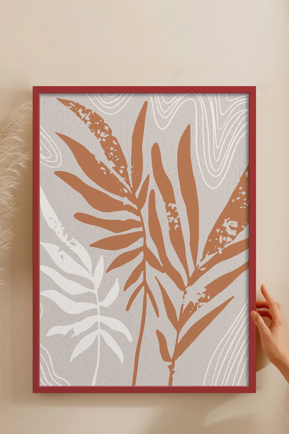 HOMEPACK Ahşap Çerçeveli Tablo Çerçeveli Poster Sanatsal Modern Duvar Dekoru FLOWER-24