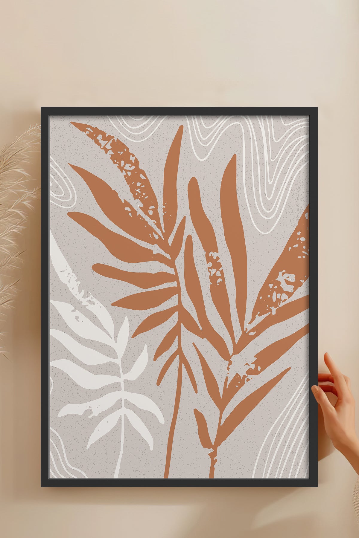 HOMEPACK Ahşap Çerçeveli Tablo Çerçeveli Poster Sanatsal Modern Duvar Dekoru FLOWER-24