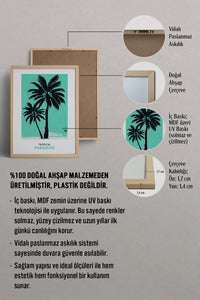 HOMEPACK Ahşap Çerçeveli Tablo Çerçeveli Poster Sanatsal Modern Duvar Dekoru FLOWER-243