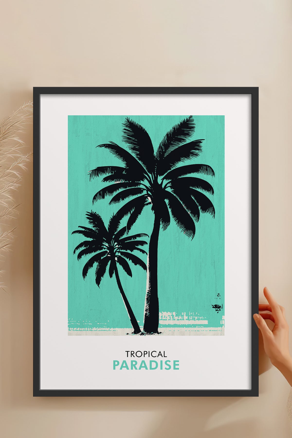 HOMEPACK Ahşap Çerçeveli Tablo Çerçeveli Poster Sanatsal Modern Duvar Dekoru FLOWER-243
