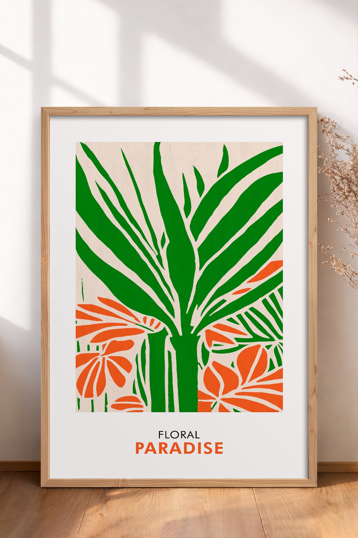 HOMEPACK Ahşap Çerçeveli Tablo Çerçeveli Poster Sanatsal Modern Duvar Dekoru FLOWER-248