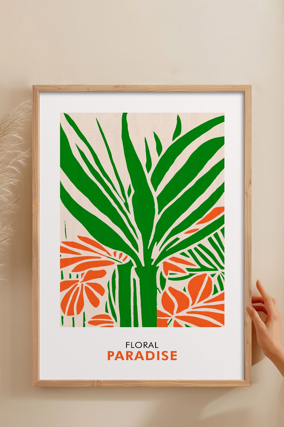HOMEPACK Ahşap Çerçeveli Tablo Çerçeveli Poster Sanatsal Modern Duvar Dekoru FLOWER-248