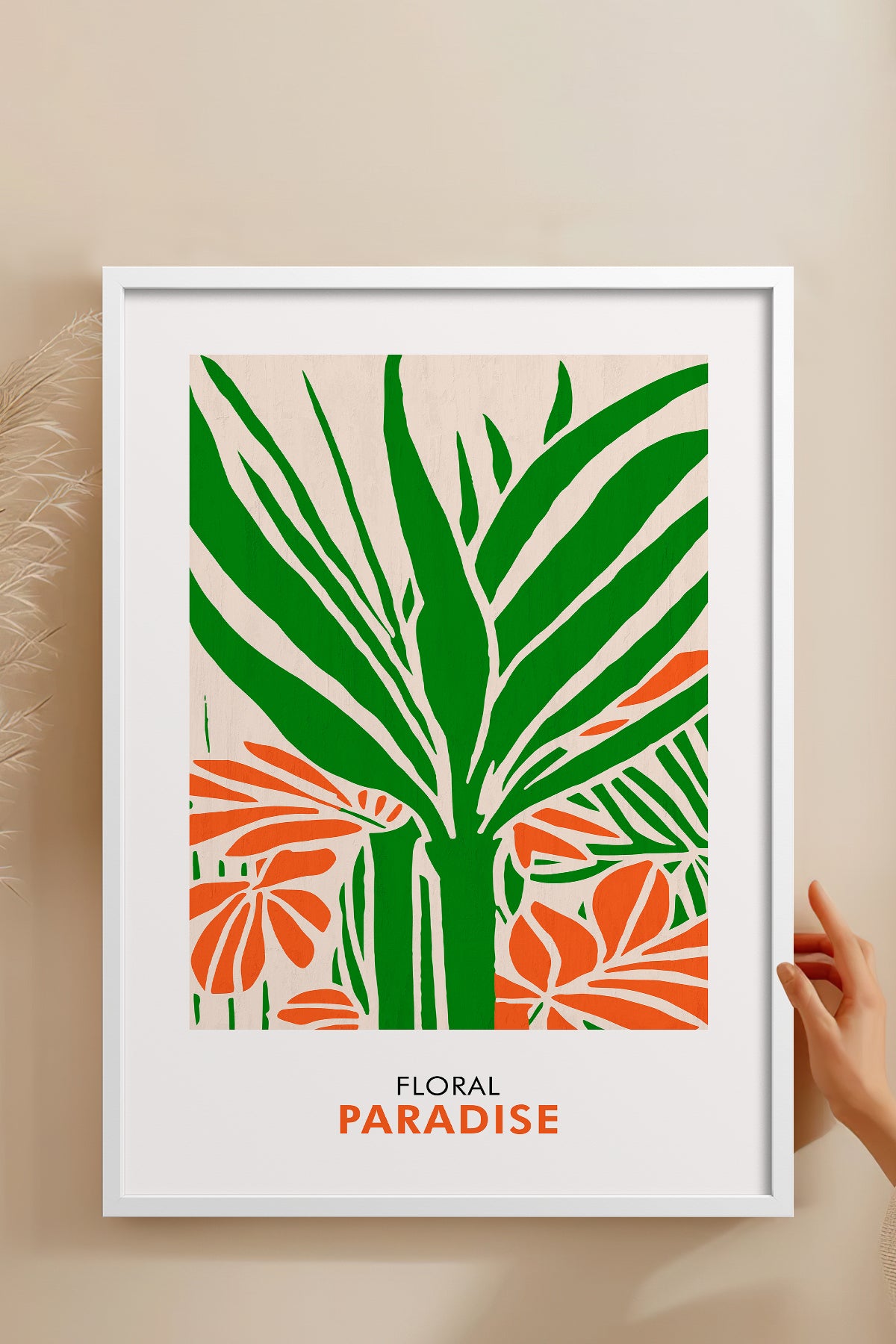 HOMEPACK Ahşap Çerçeveli Tablo Çerçeveli Poster Sanatsal Modern Duvar Dekoru FLOWER-248