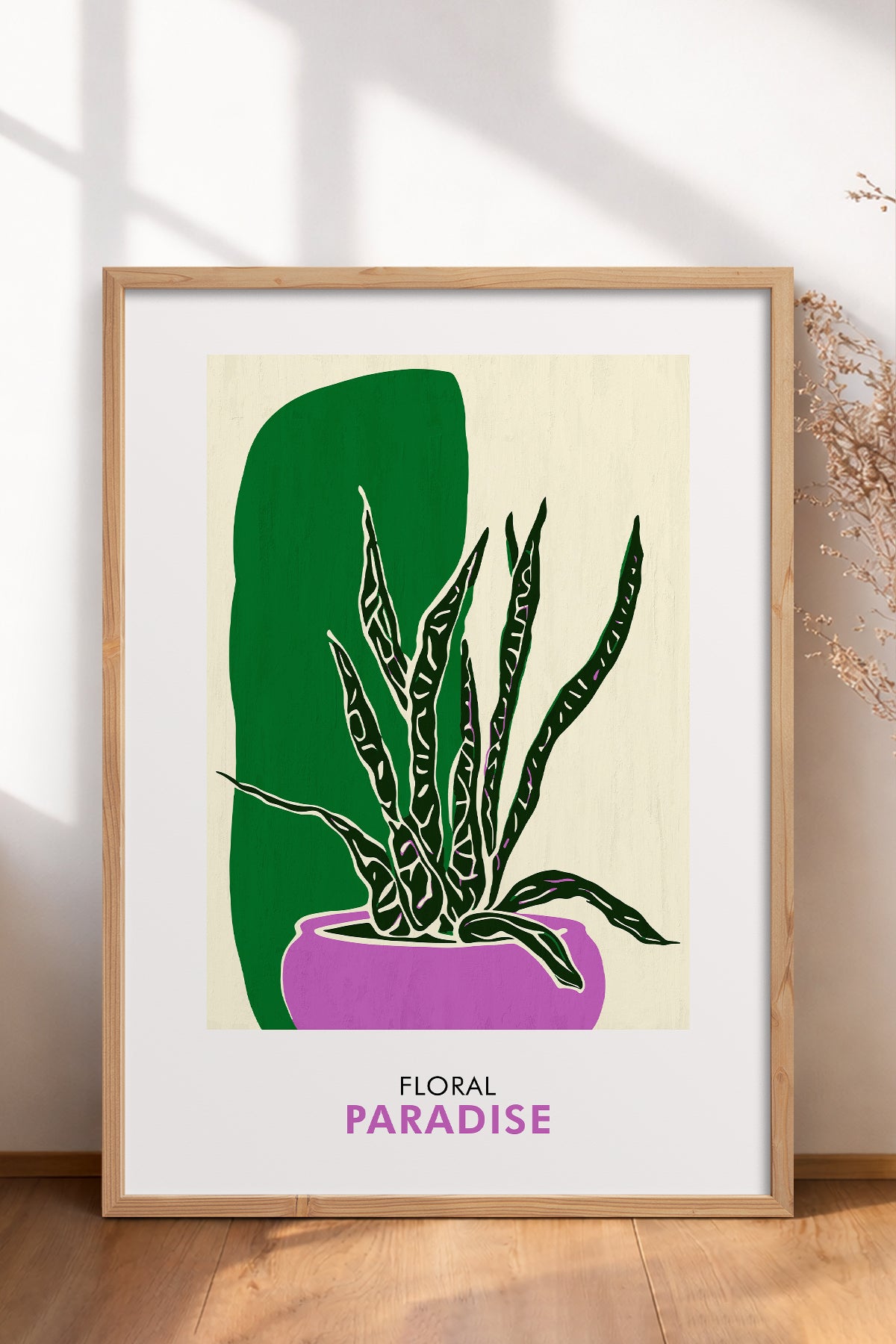 HOMEPACK Ahşap Çerçeveli Tablo Çerçeveli Poster Sanatsal Modern Duvar Dekoru FLOWER-249