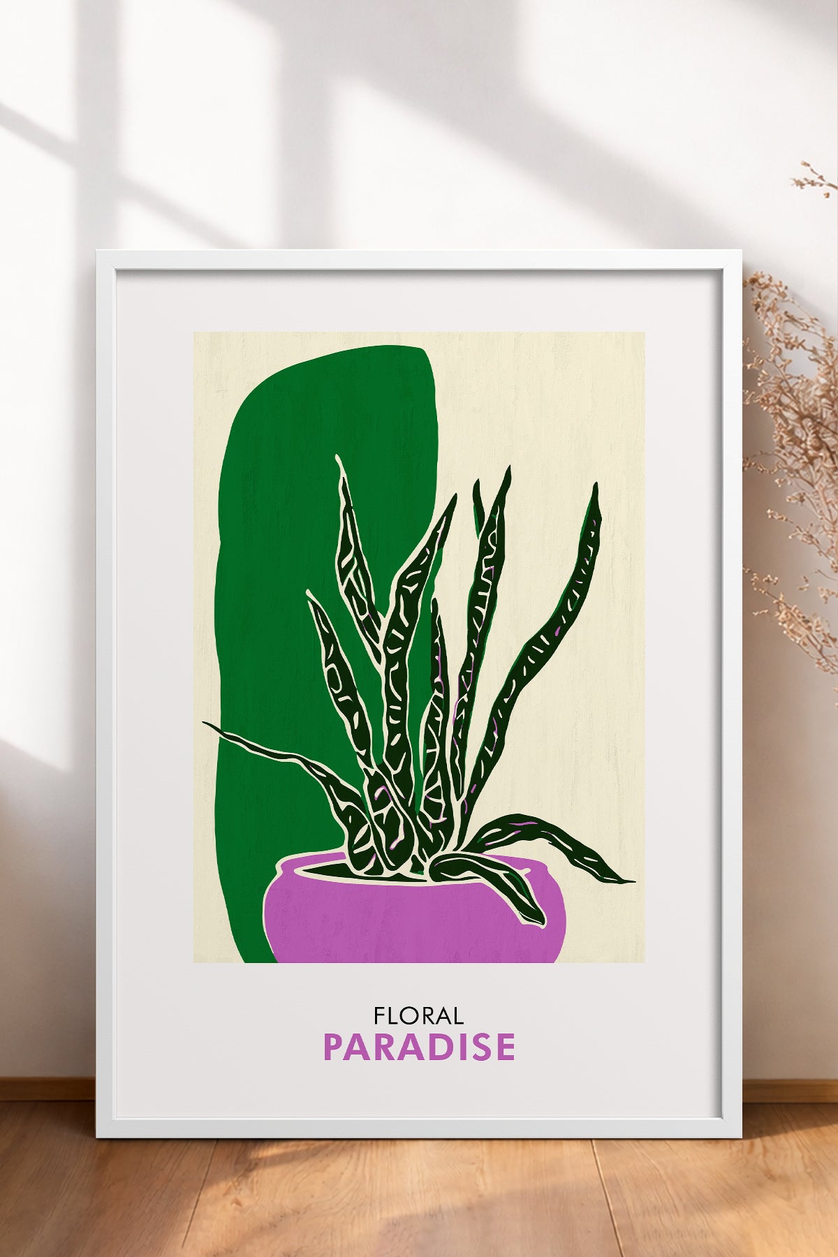 HOMEPACK Ahşap Çerçeveli Tablo Çerçeveli Poster Sanatsal Modern Duvar Dekoru FLOWER-249
