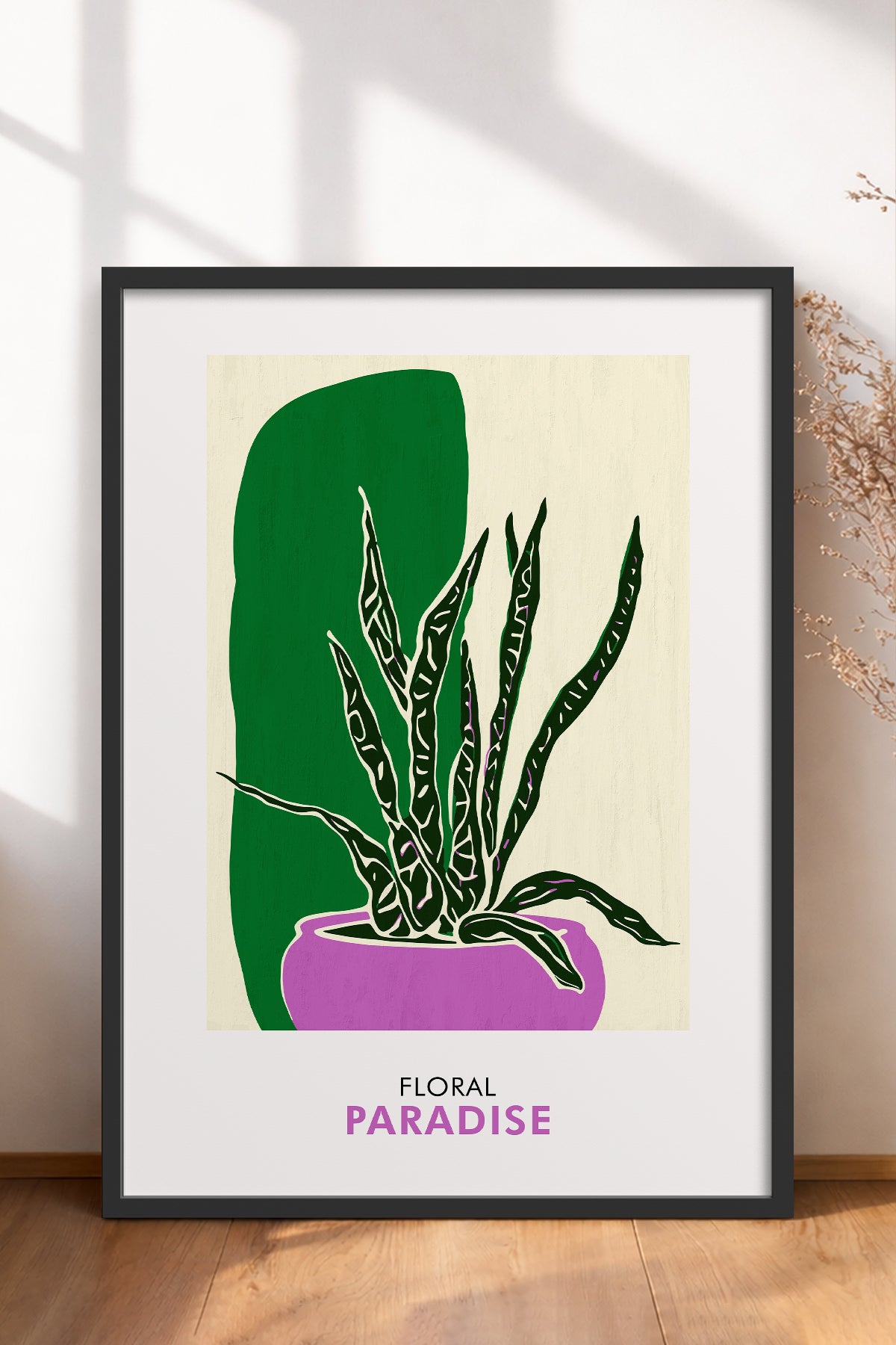 HOMEPACK Ahşap Çerçeveli Tablo Çerçeveli Poster Sanatsal Modern Duvar Dekoru FLOWER-249