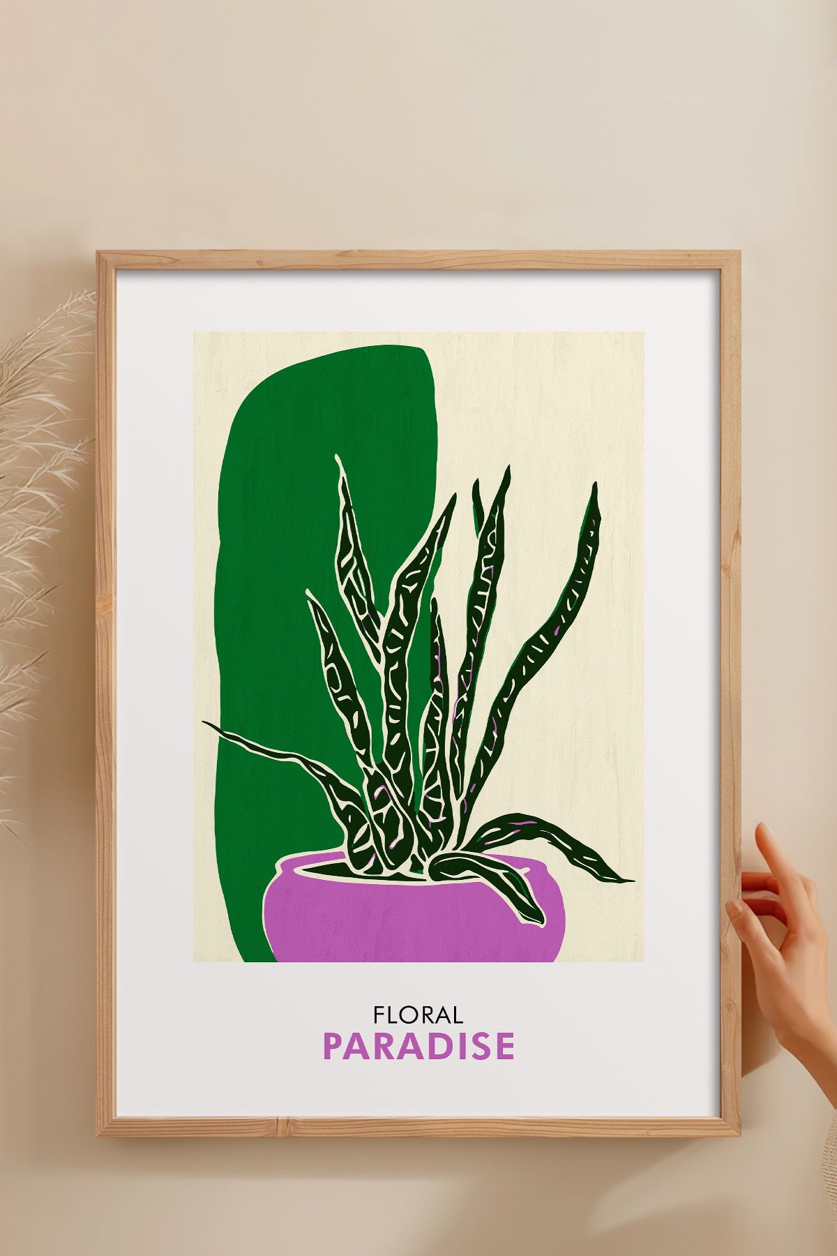 HOMEPACK Ahşap Çerçeveli Tablo Çerçeveli Poster Sanatsal Modern Duvar Dekoru FLOWER-249