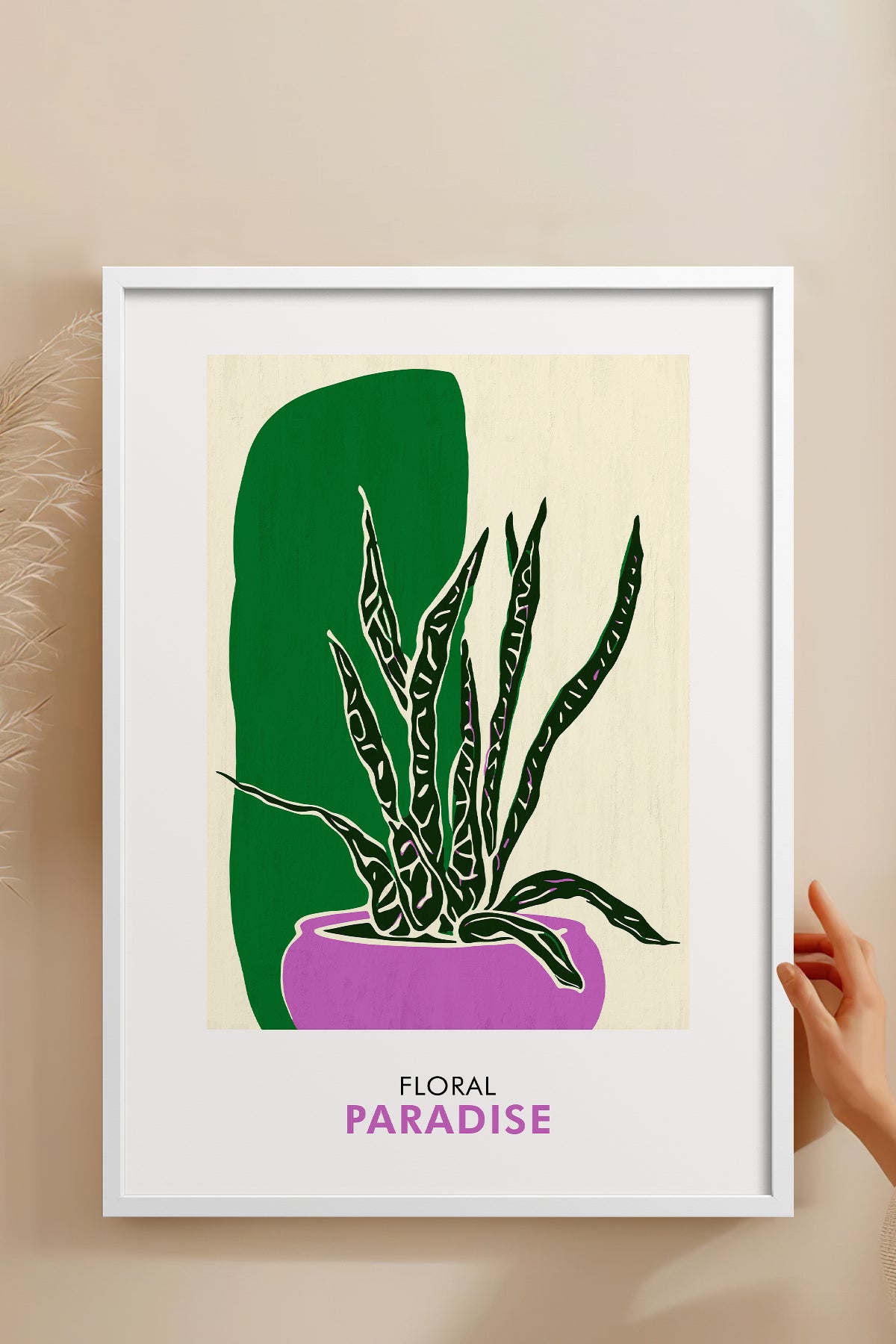 HOMEPACK Ahşap Çerçeveli Tablo Çerçeveli Poster Sanatsal Modern Duvar Dekoru FLOWER-249