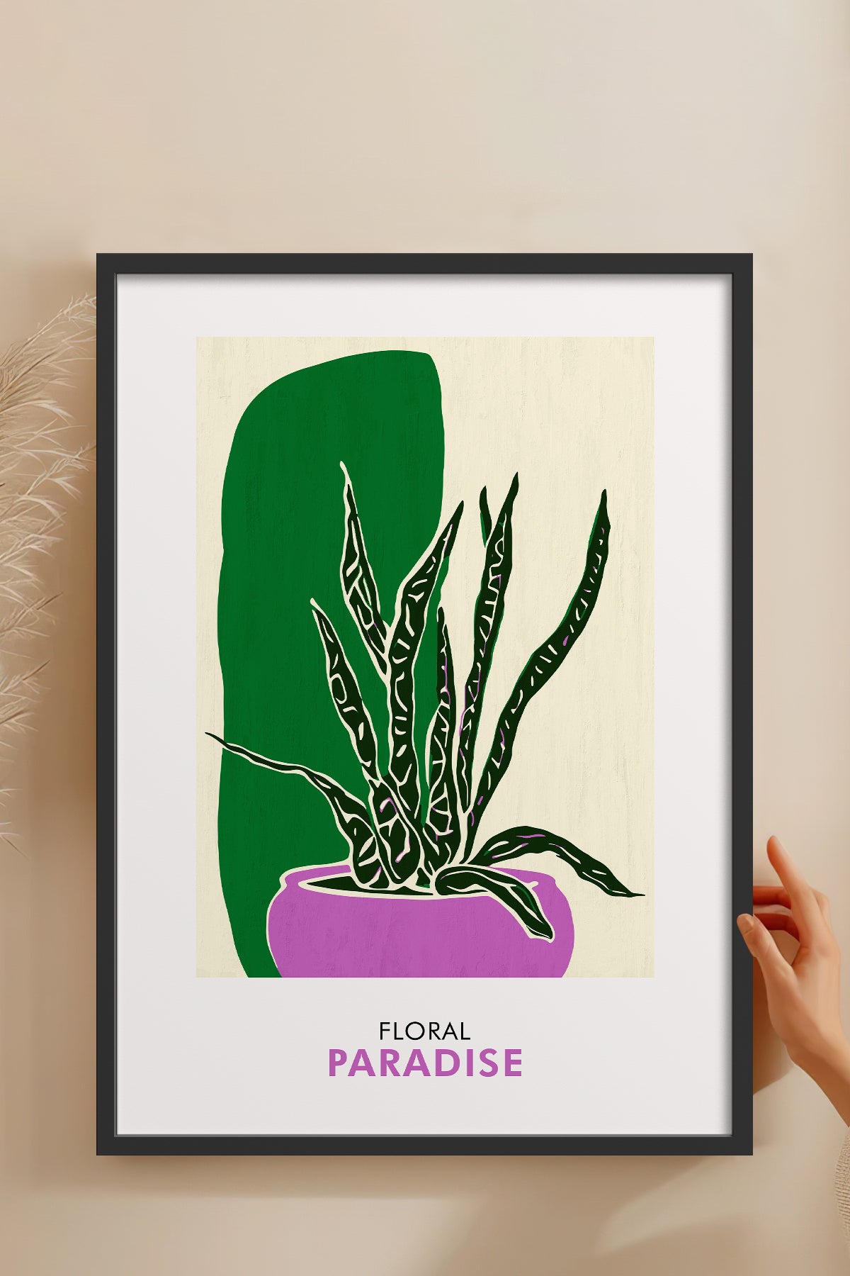 HOMEPACK Ahşap Çerçeveli Tablo Çerçeveli Poster Sanatsal Modern Duvar Dekoru FLOWER-249