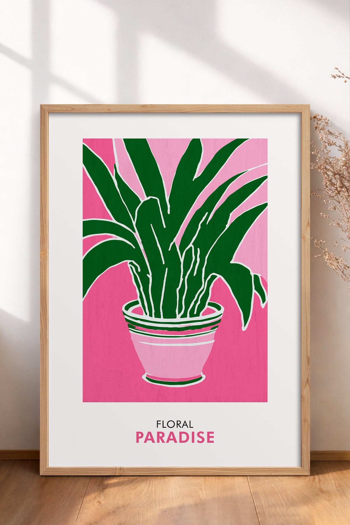 HOMEPACK Ahşap Çerçeveli Tablo Çerçeveli Poster Sanatsal Modern Duvar Dekoru FLOWER-257