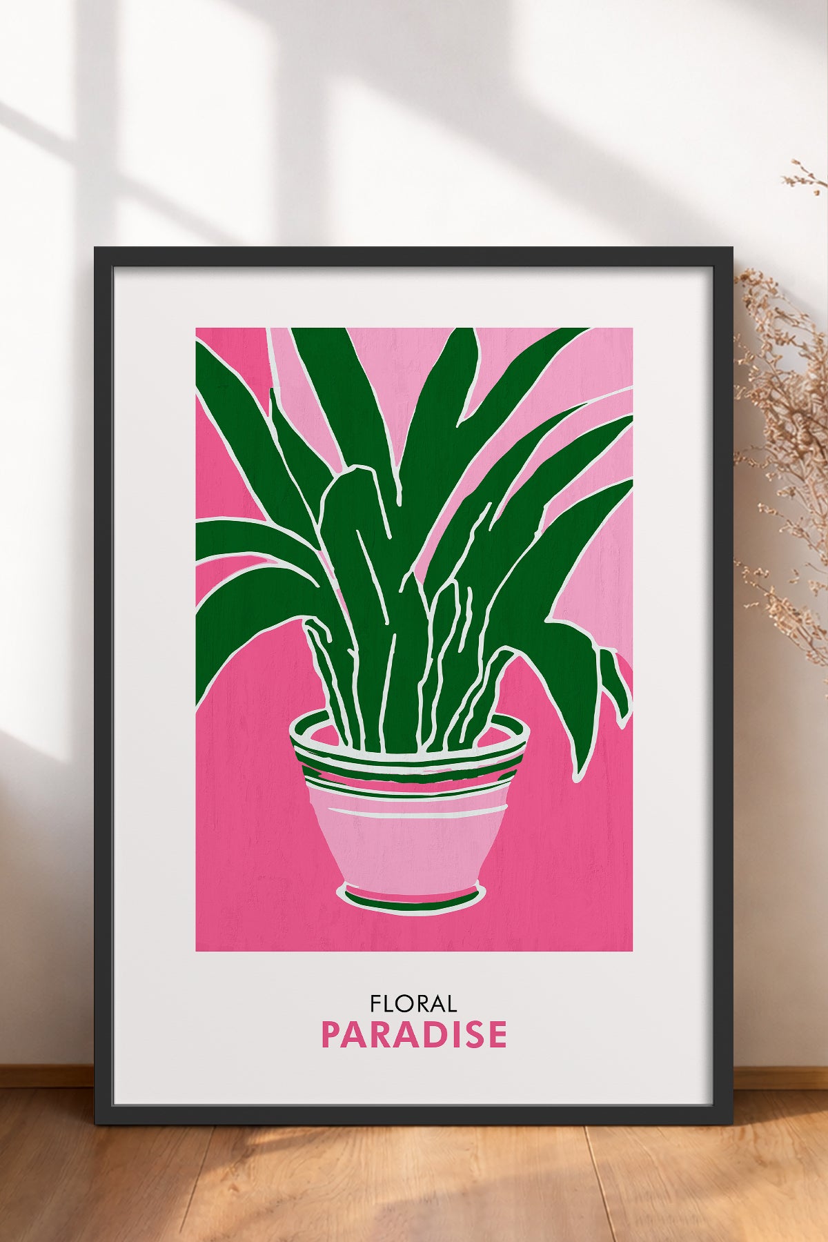 HOMEPACK Ahşap Çerçeveli Tablo Çerçeveli Poster Sanatsal Modern Duvar Dekoru FLOWER-257