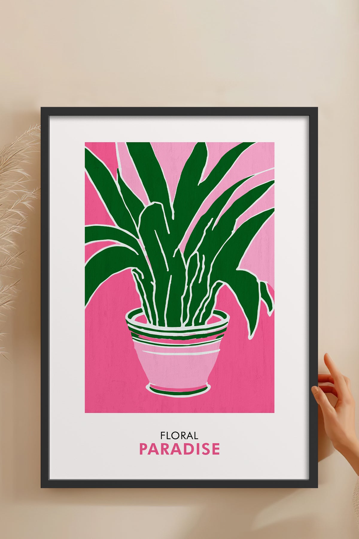 HOMEPACK Ahşap Çerçeveli Tablo Çerçeveli Poster Sanatsal Modern Duvar Dekoru FLOWER-257