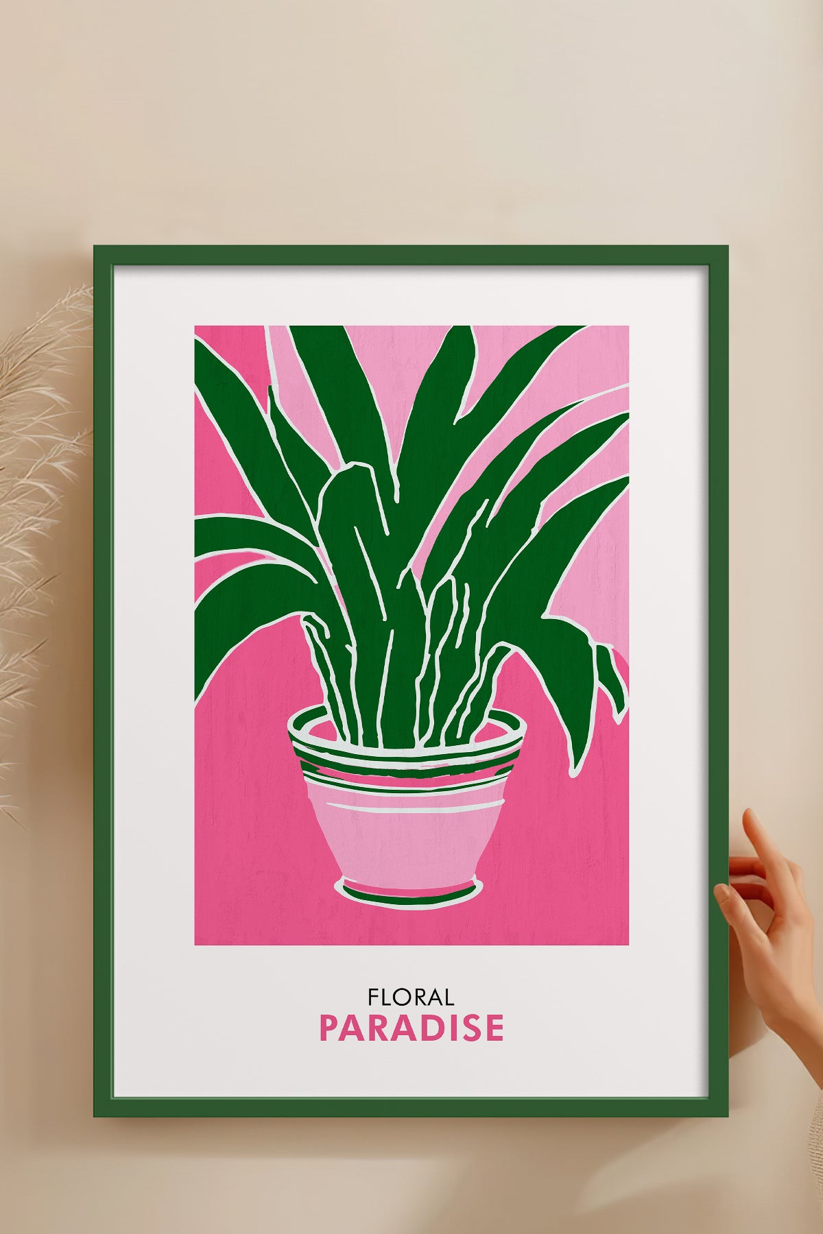 HOMEPACK Ahşap Çerçeveli Tablo Çerçeveli Poster Sanatsal Modern Duvar Dekoru FLOWER-257