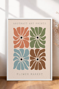 HOMEPACK Ahşap Çerçeveli Tablo Çerçeveli Poster Sanatsal Modern Duvar Dekoru FLOWER-26