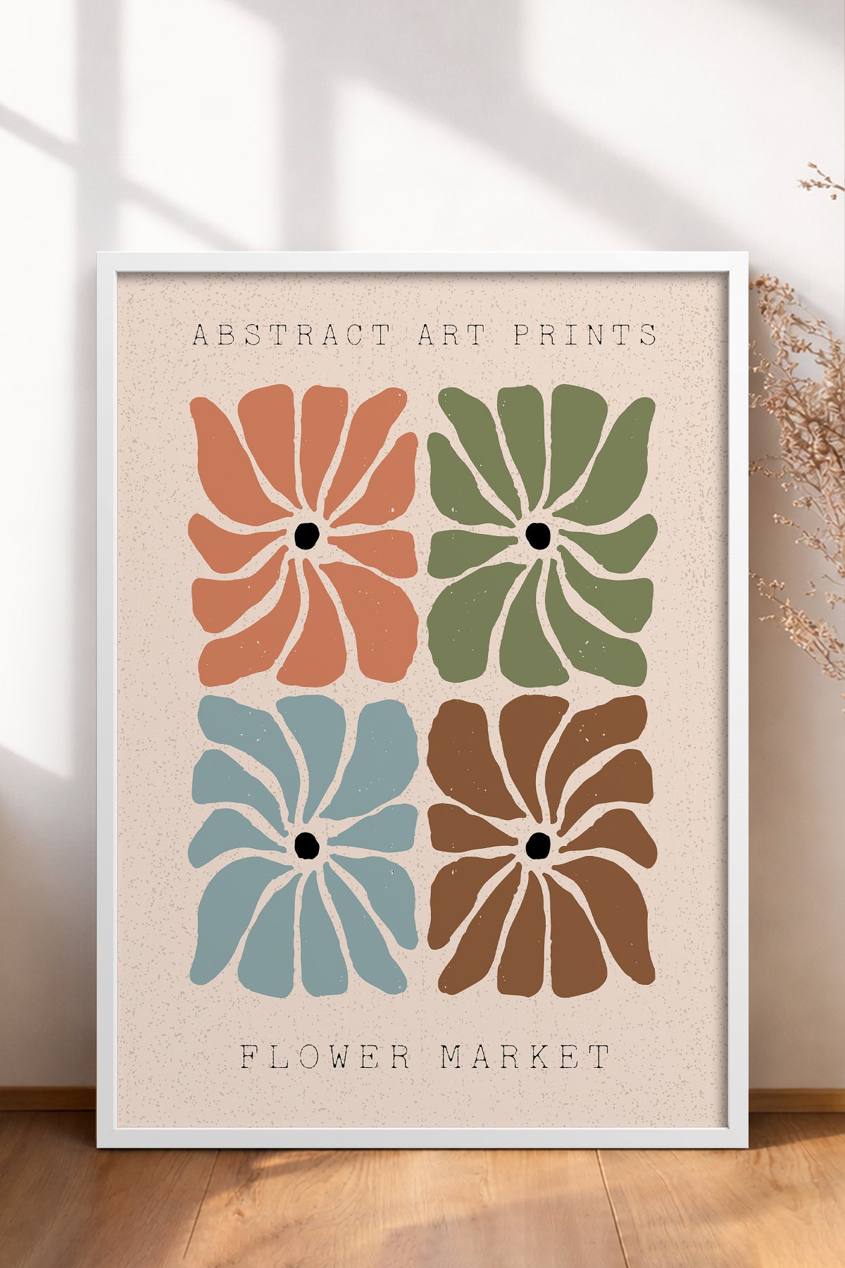 HOMEPACK Ahşap Çerçeveli Tablo Çerçeveli Poster Sanatsal Modern Duvar Dekoru FLOWER-26
