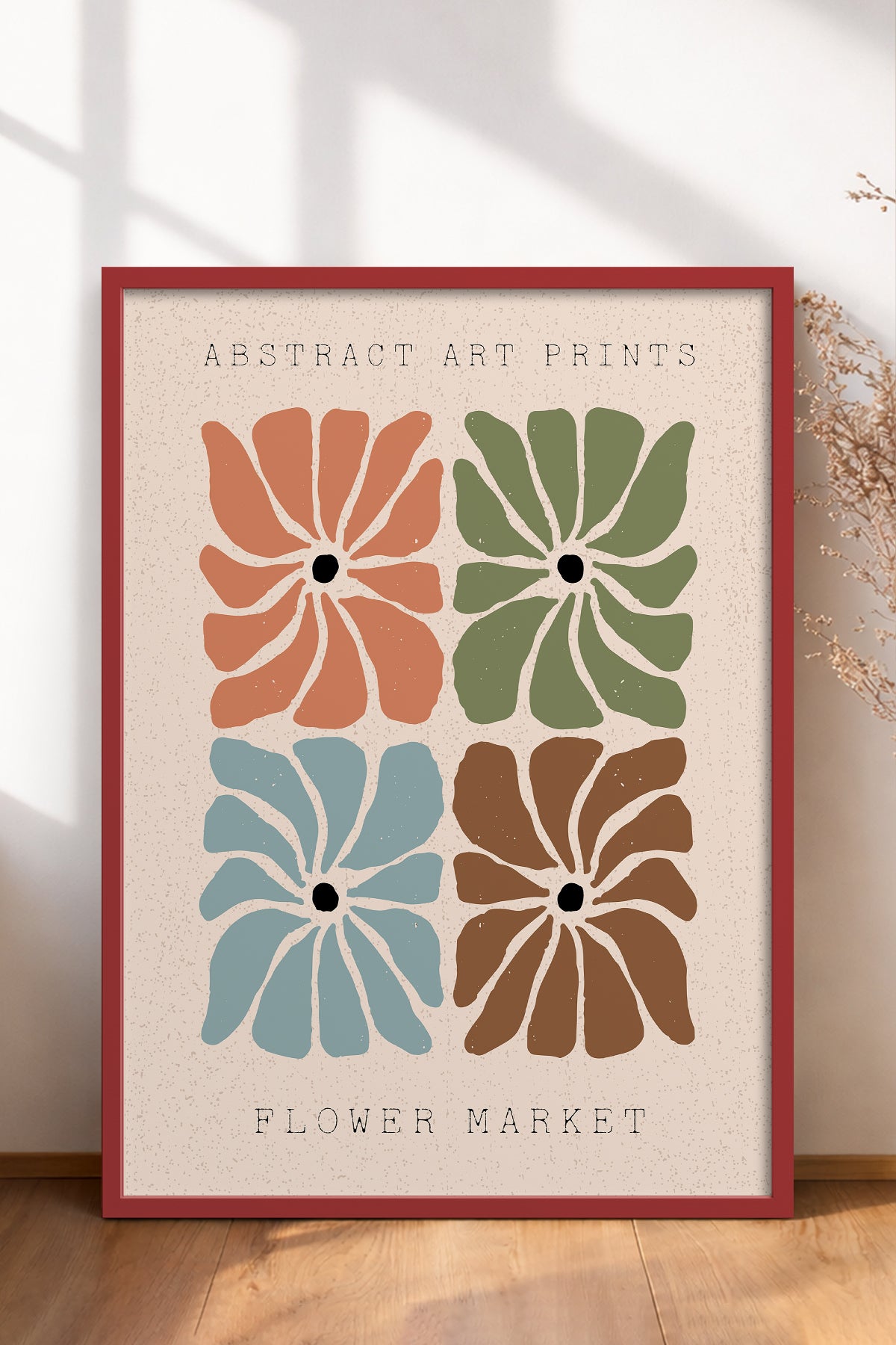 HOMEPACK Ahşap Çerçeveli Tablo Çerçeveli Poster Sanatsal Modern Duvar Dekoru FLOWER-26