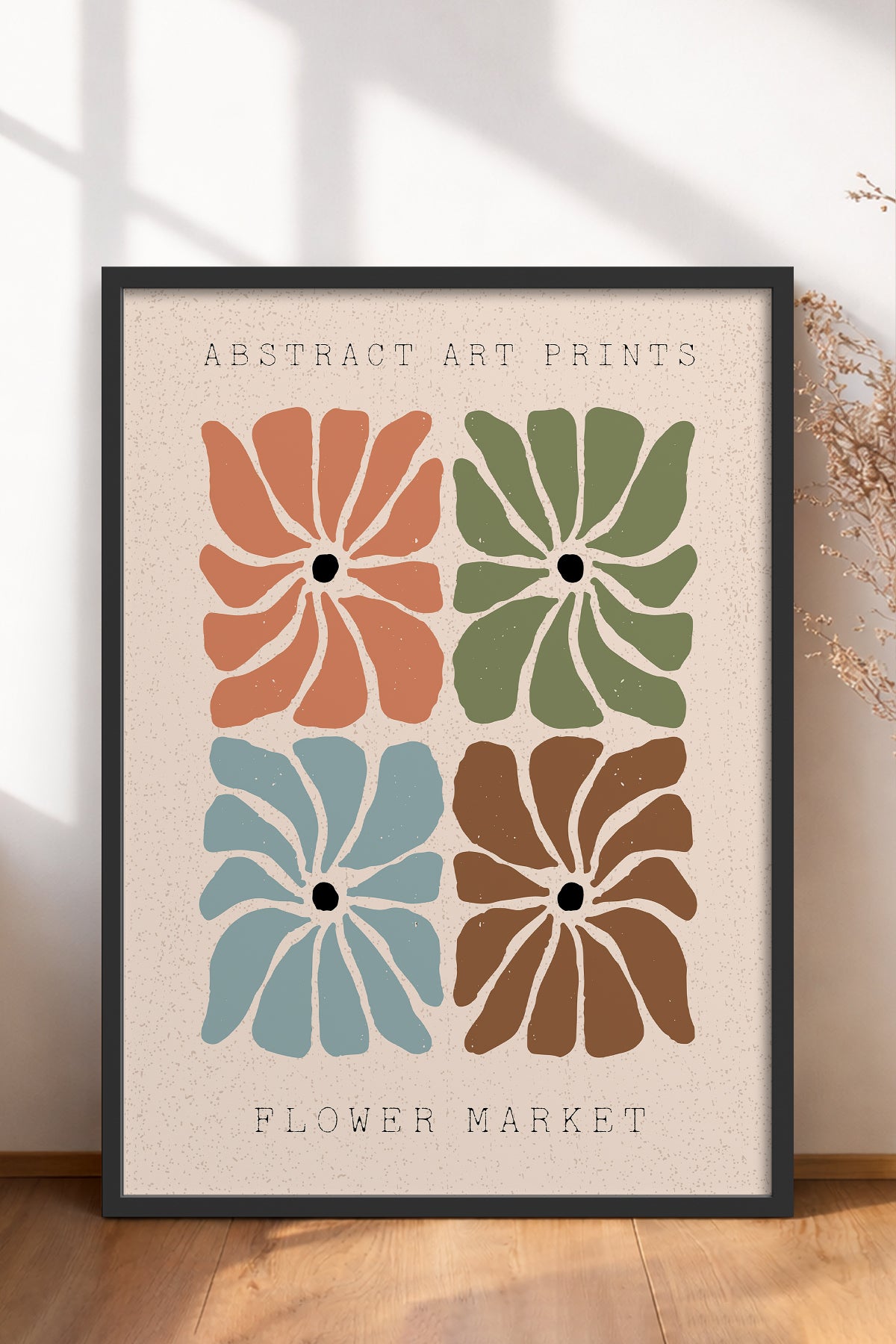 HOMEPACK Ahşap Çerçeveli Tablo Çerçeveli Poster Sanatsal Modern Duvar Dekoru FLOWER-26