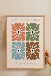 HOMEPACK Ahşap Çerçeveli Tablo Çerçeveli Poster Sanatsal Modern Duvar Dekoru FLOWER-26