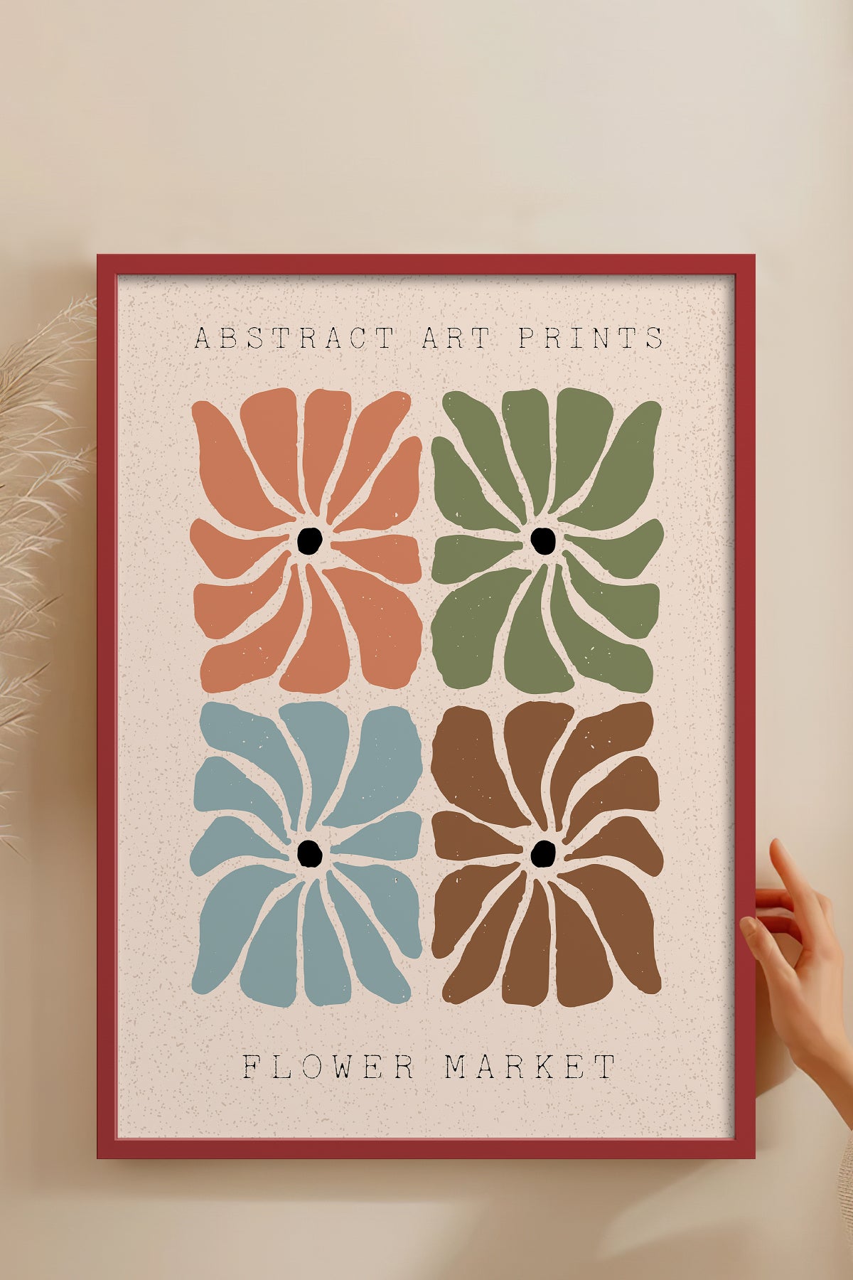 HOMEPACK Ahşap Çerçeveli Tablo Çerçeveli Poster Sanatsal Modern Duvar Dekoru FLOWER-26