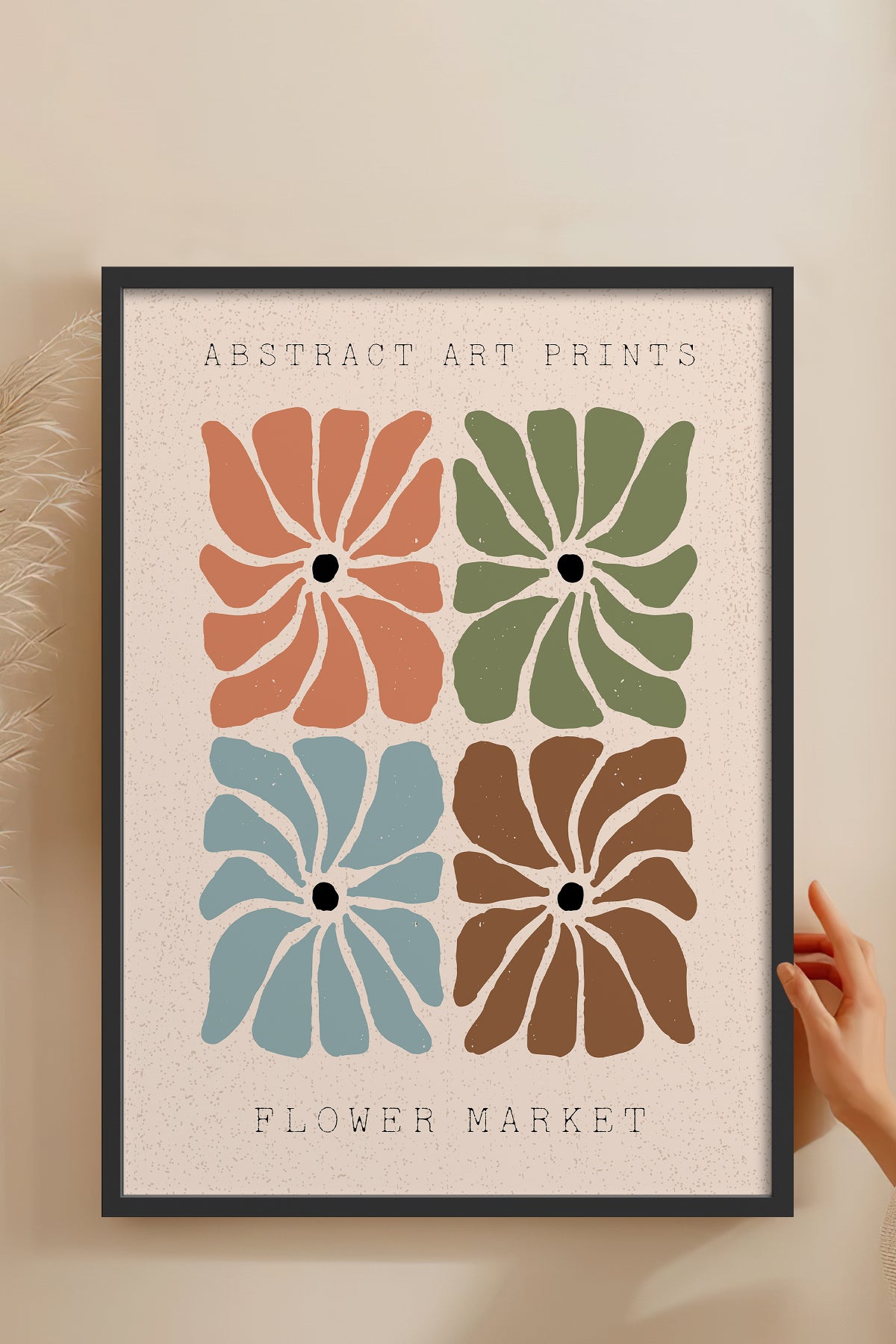 HOMEPACK Ahşap Çerçeveli Tablo Çerçeveli Poster Sanatsal Modern Duvar Dekoru FLOWER-26