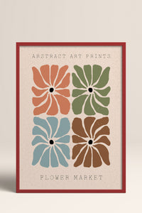 HOMEPACK Ahşap Çerçeveli Tablo Çerçeveli Poster Sanatsal Modern Duvar Dekoru FLOWER-26