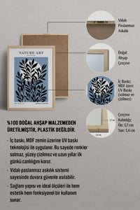 HOMEPACK Ahşap Çerçeveli Tablo Çerçeveli Poster Sanatsal Modern Duvar Dekoru FLOWER-261