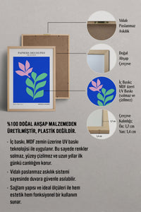 HOMEPACK Ahşap Çerçeveli Tablo Çerçeveli Poster Sanatsal Modern Duvar Dekoru FLOWER-266