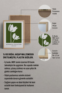 HOMEPACK Ahşap Çerçeveli Tablo Çerçeveli Poster Sanatsal Modern Duvar Dekoru FLOWER-267
